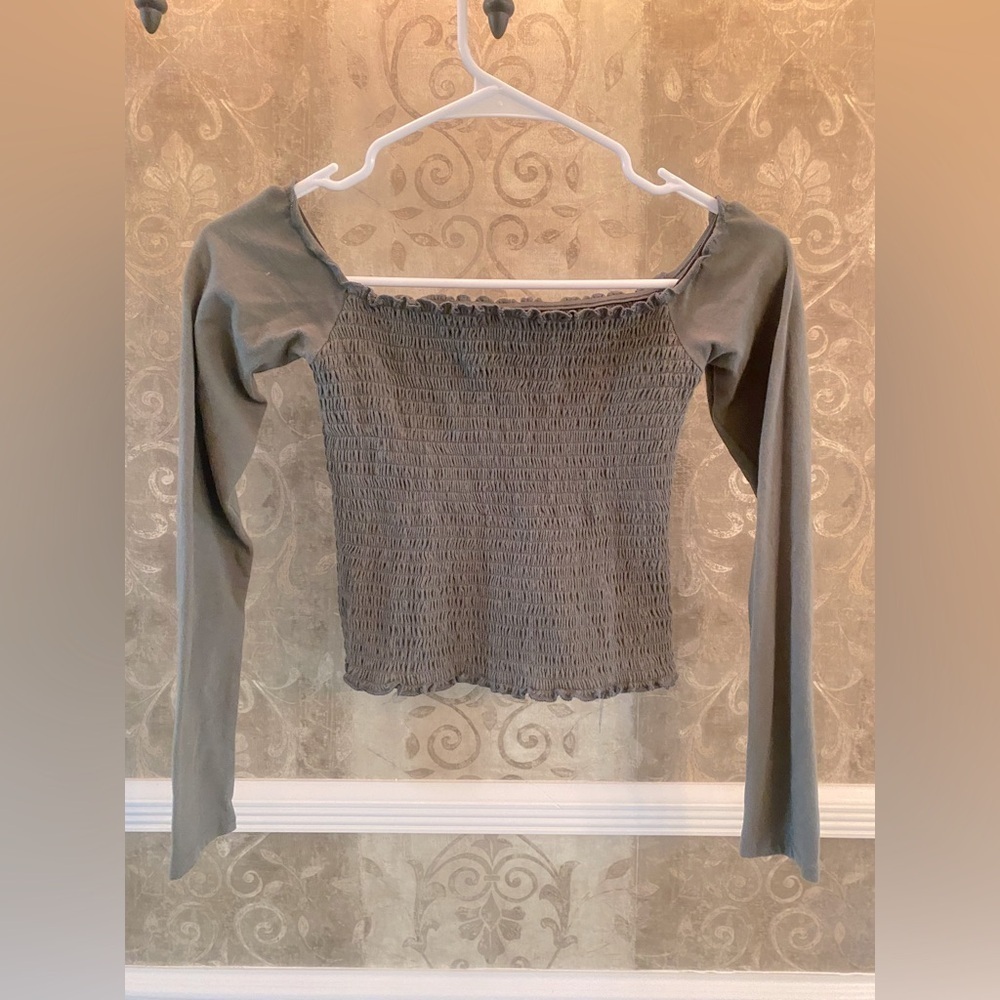 Hollister Smocked Long Sleeve Top